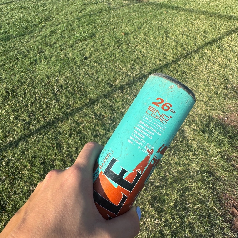 Vibrant Blue and Orange Baseball Bat